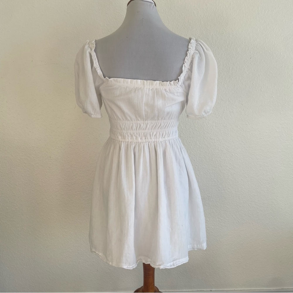 BP. Cottagecore Babydoll Mini Dress Womens XS White Puff Sleeve Empire Waist - Picture 4 of 10